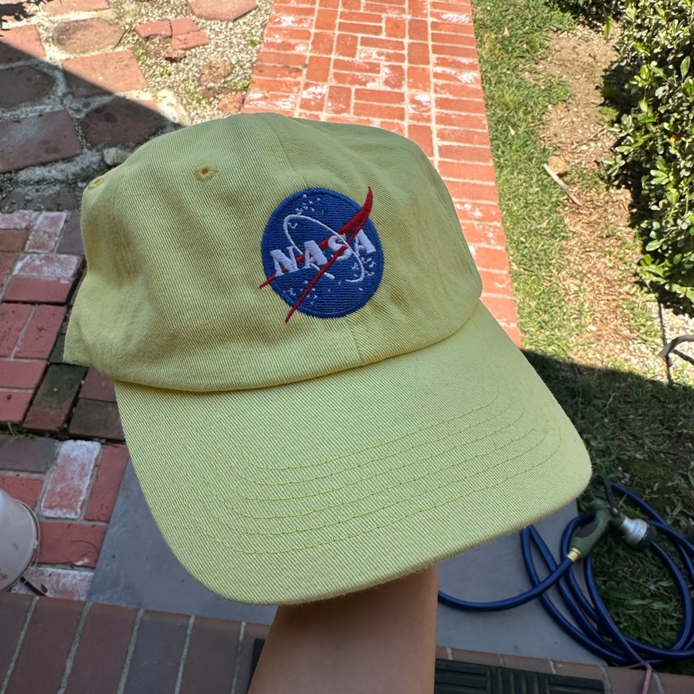 Supply Yellow Nasa Embroidered Strapback Baseball Cap Hat One Size